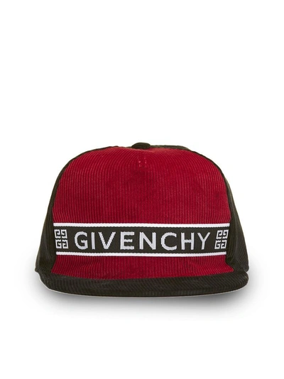 Shop Givenchy Corduroy Snapback Hat In Red
