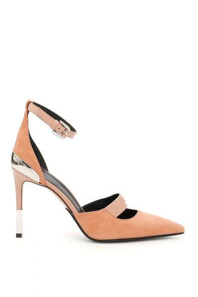 Shop Balmain Logo Strap Heeled Pumps In Orange