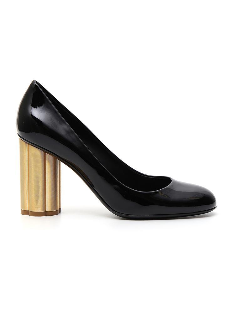 salvatore ferragamo flower heel pumps