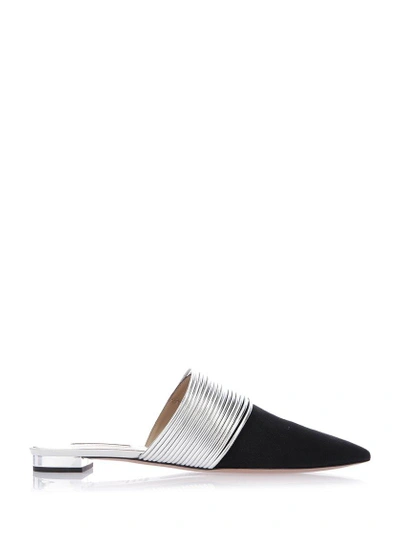 Shop Aquazzura Suede Slip On Mules In Black