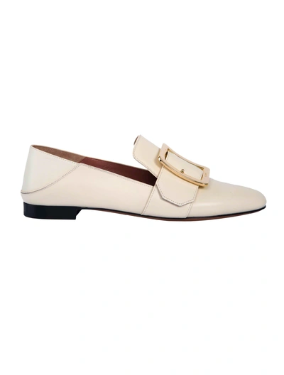 Shop Bally Janelle Buckle Loafers In White