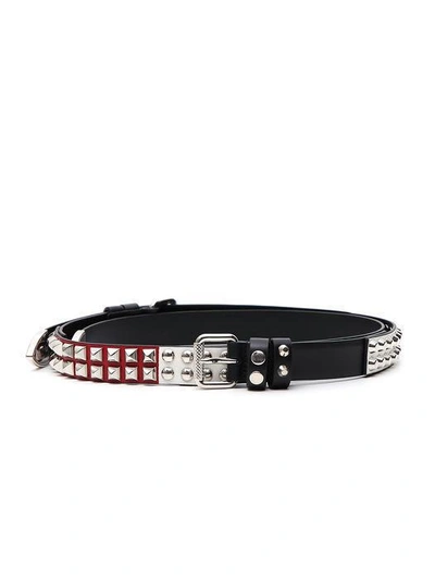 Shop Prada Studded Leather Belt In Multi