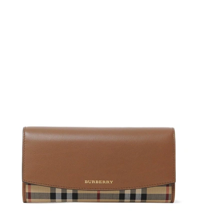 Shop Burberry Porter Check Wallet In Brown