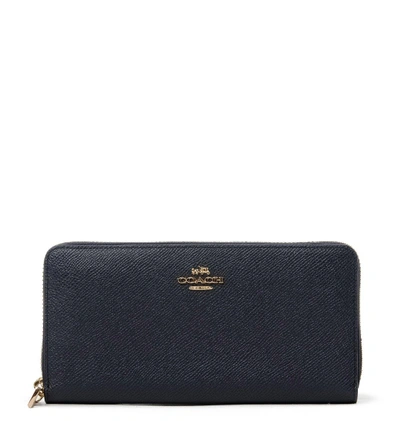 Shop Coach Accordion Leather Wallet In Blue