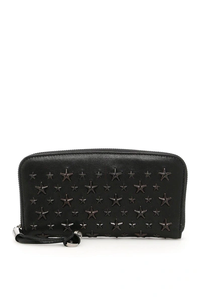 Shop Jimmy Choo Filipa Star Studded Wallet In Black