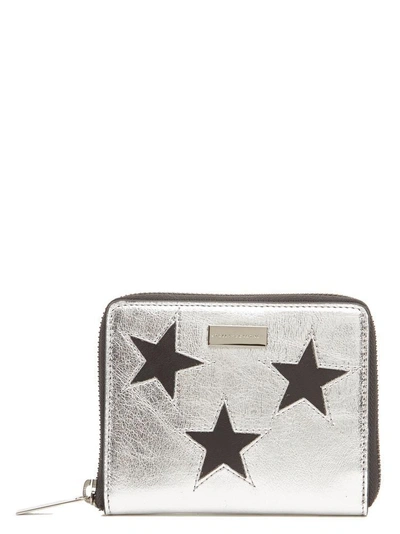 Shop Stella Mccartney Star Wallet In Silver