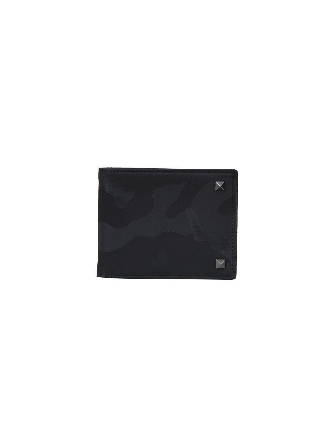 Valentino Garavani Rockstud Camouflage Wallet In Black | ModeSens