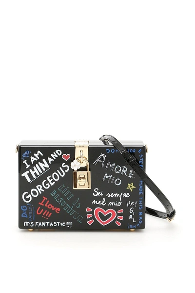 Shop Dolce & Gabbana Mural Print Box Clutch Bag In Black