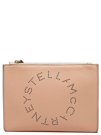 Shop Stella Mccartney Logo Clutch Bag In Pink