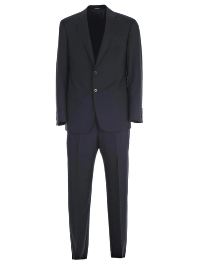 Shop Giorgio Armani Classic Formal Suit In Blue