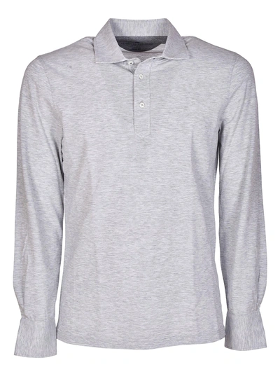 Shop Brunello Cucinelli Longsleeve Polo Shirt In Grey