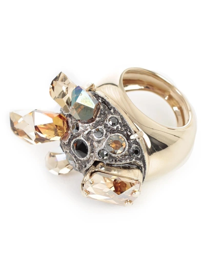 Shop Lanvin Crystal Ring In Gold