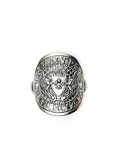 Shop Balmain Engraved Ring In Silver