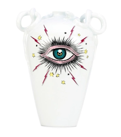 Shop Gucci Star Eye Porcelain Vase In White