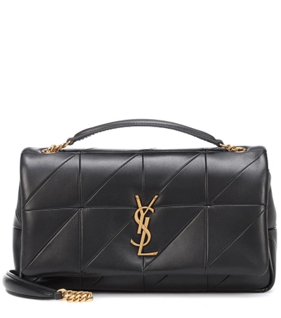 Shop Saint Laurent Jamie Leather Shoulder Bag In Black