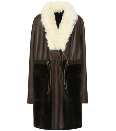 Shop Chloé Reversible Lamb Fur Leather Coat In Brown