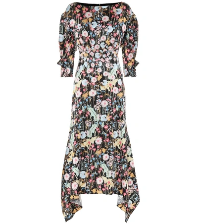 Shop Peter Pilotto Floral Silk Dress In Multicoloured