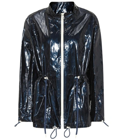 Shop Isabel Marant Enzo Coated Cotton And Linen Jacket In Blue