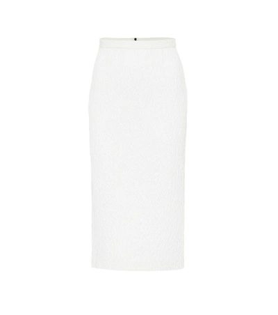Shop Roland Mouret Arreton Cotton-blend Pencil Skirt In White
