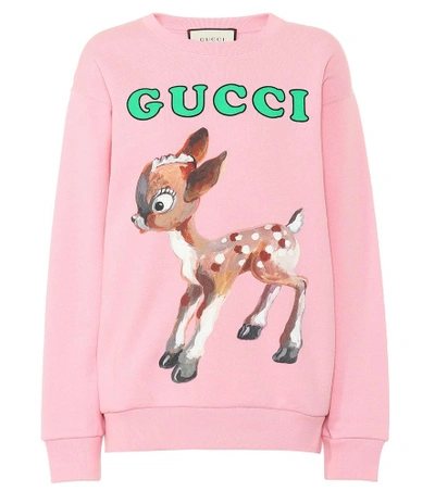 Shop Gucci Fawn-printed Sweatshirt In Pink