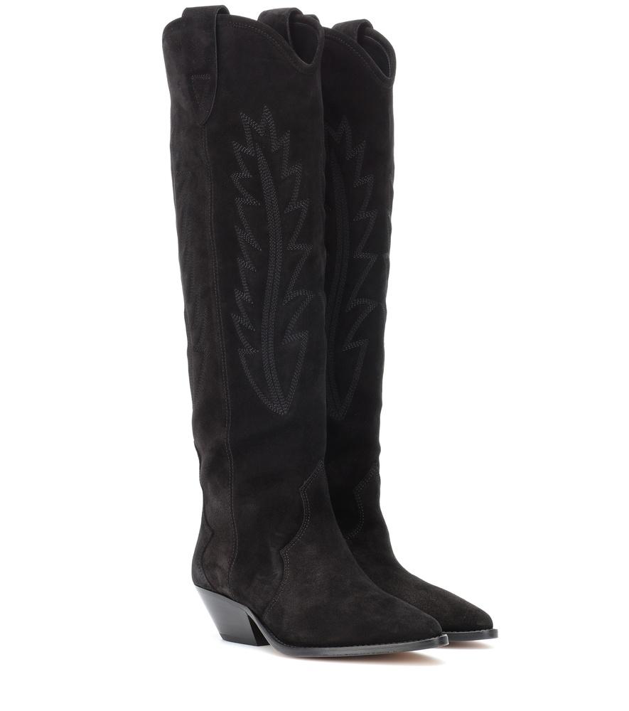 isabel marant denzy suede cowboy boots