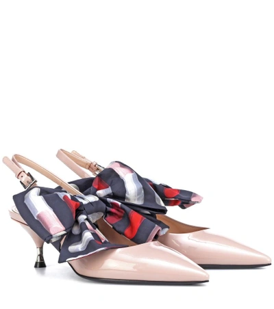 Shop Prada Leather Slingback Pumps In Pink