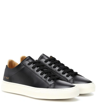 Shop Common Projects Retro Leather Sneakers In Black