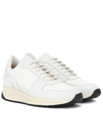 Shop Common Projects Track Vintage Leather Sneakers In White