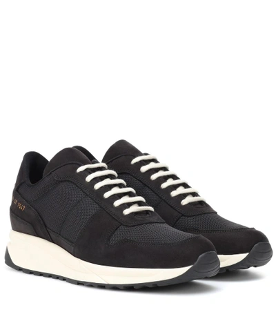 Shop Common Projects Track Vintage Leather Sneakers In Black