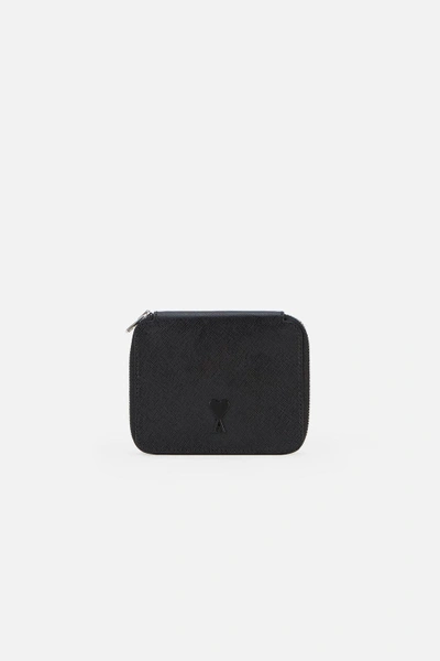 Shop Ami Alexandre Mattiussi Zipped Wallet In Black