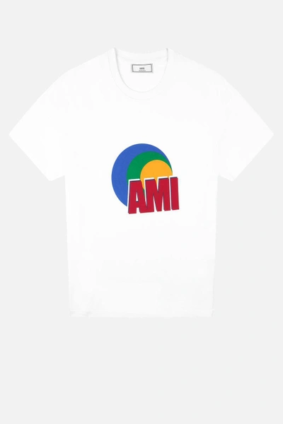 Shop Ami Alexandre Mattiussi T-shirt Ami Print In White