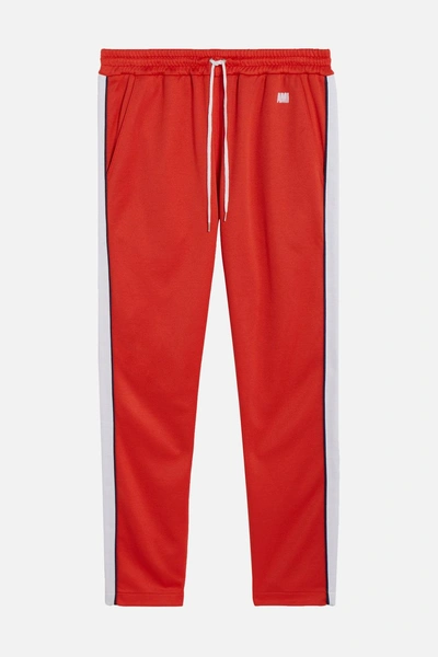 Shop Ami Alexandre Mattiussi Trackpants With Contrasted Bands In Red