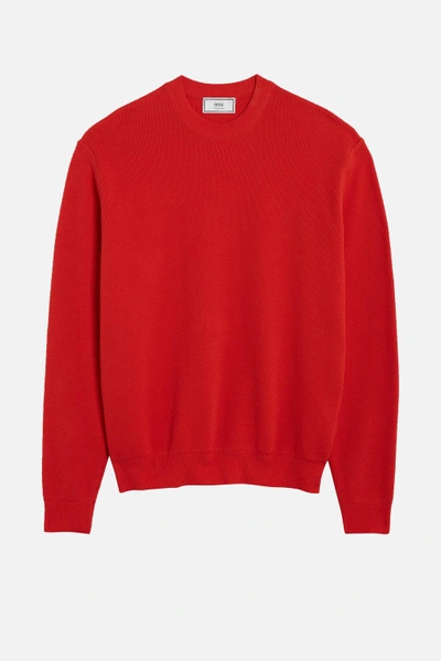 Shop Ami Alexandre Mattiussi Crewneck Sweater In Red