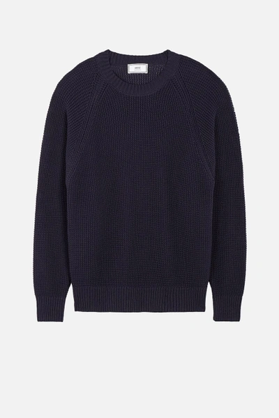 Shop Ami Alexandre Mattiussi Raglan Sleeves Crewneck Sweater In Blue