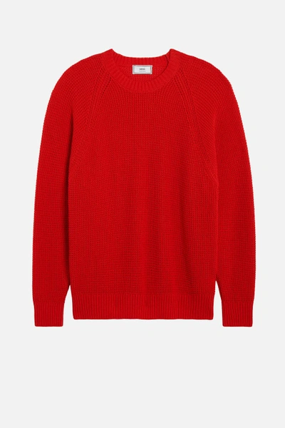 Shop Ami Alexandre Mattiussi Raglan Sleeves Crewneck Sweater In Red