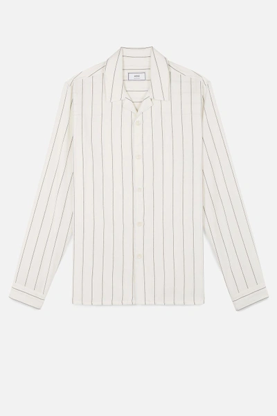 Shop Ami Alexandre Mattiussi Camp Collar Overshirt In White