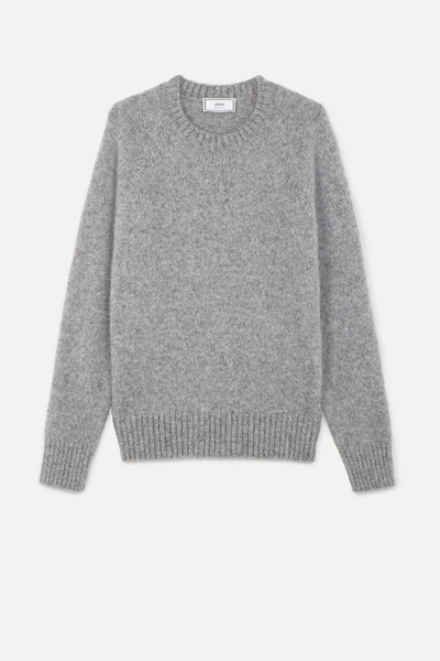Shop Ami Alexandre Mattiussi Raglan Sleeves Crewneck Sweater In Grey