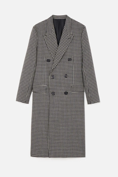 Shop Ami Alexandre Mattiussi Double Breasted Long Coat In Grey