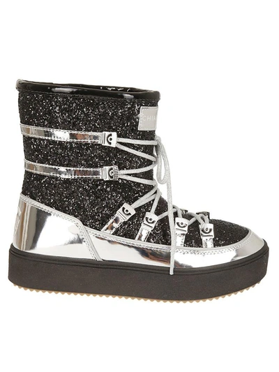 Shop Chiara Ferragni Mirror Snow Lace-up Boots In Black