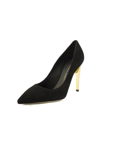 Shop Giuseppe Zanotti Black Leather Pumps With Covered 'sculpted' Heel. In Nero