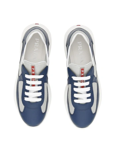 Shop Prada American Cup Sneakers In Bluette|blu