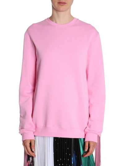 Shop Msgm Fringed Sweatshirt In Pink