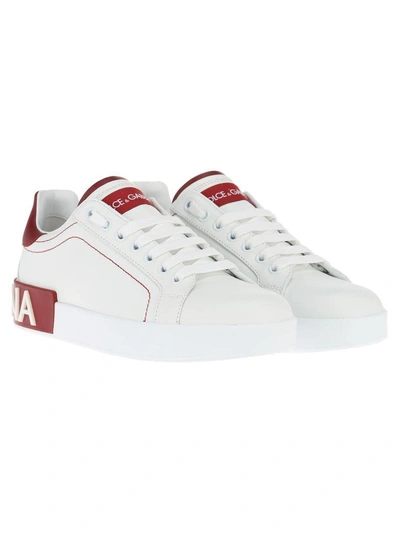 Shop Dolce & Gabbana Sneaker Classica Dg In White/red