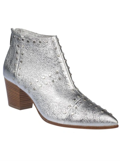 Shop Janet & Janet Studded Ankle Boots In Silver