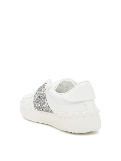 Shop Valentino Open Sneakers With Swarovski Band In White Greybianco