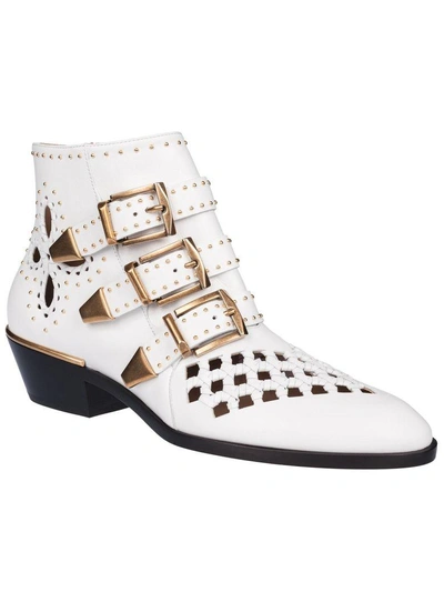 Shop Chloé Chloe Susanna Boots In White