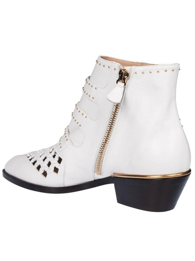 Shop Chloé Chloe Susanna Boots In White
