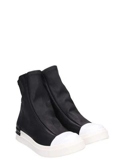 Shop Cinzia Araia Sock-like Upper Sneaker Boots In Black