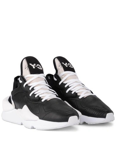 Shop Y-3 Kaiwa Black And White Leather And Neoprene Sneaker In Nero