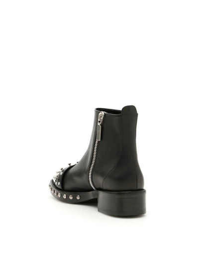 Shop Alexander Mcqueen Biker Boots With Metal Toe In Black|nero